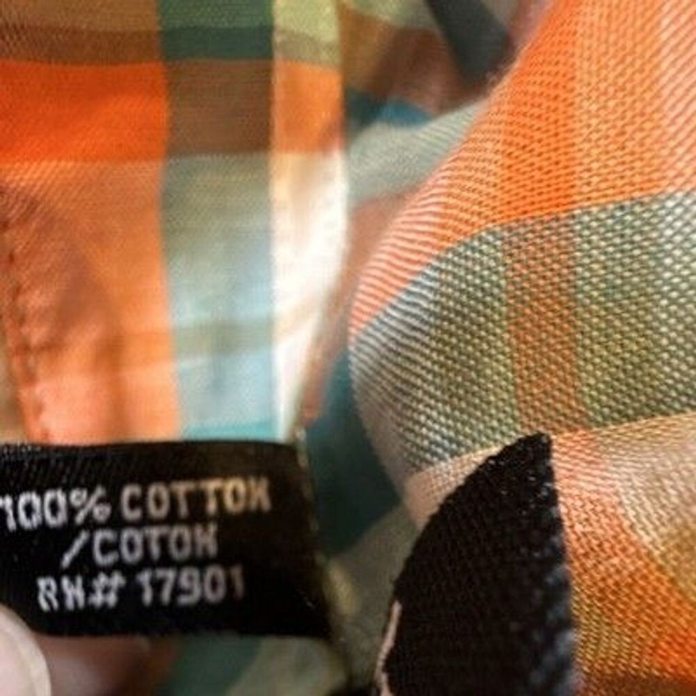 Cruel Women's Large Plaid Western Shirt Rhinestone Studded Turquoise Coral - Picture 12 of 12